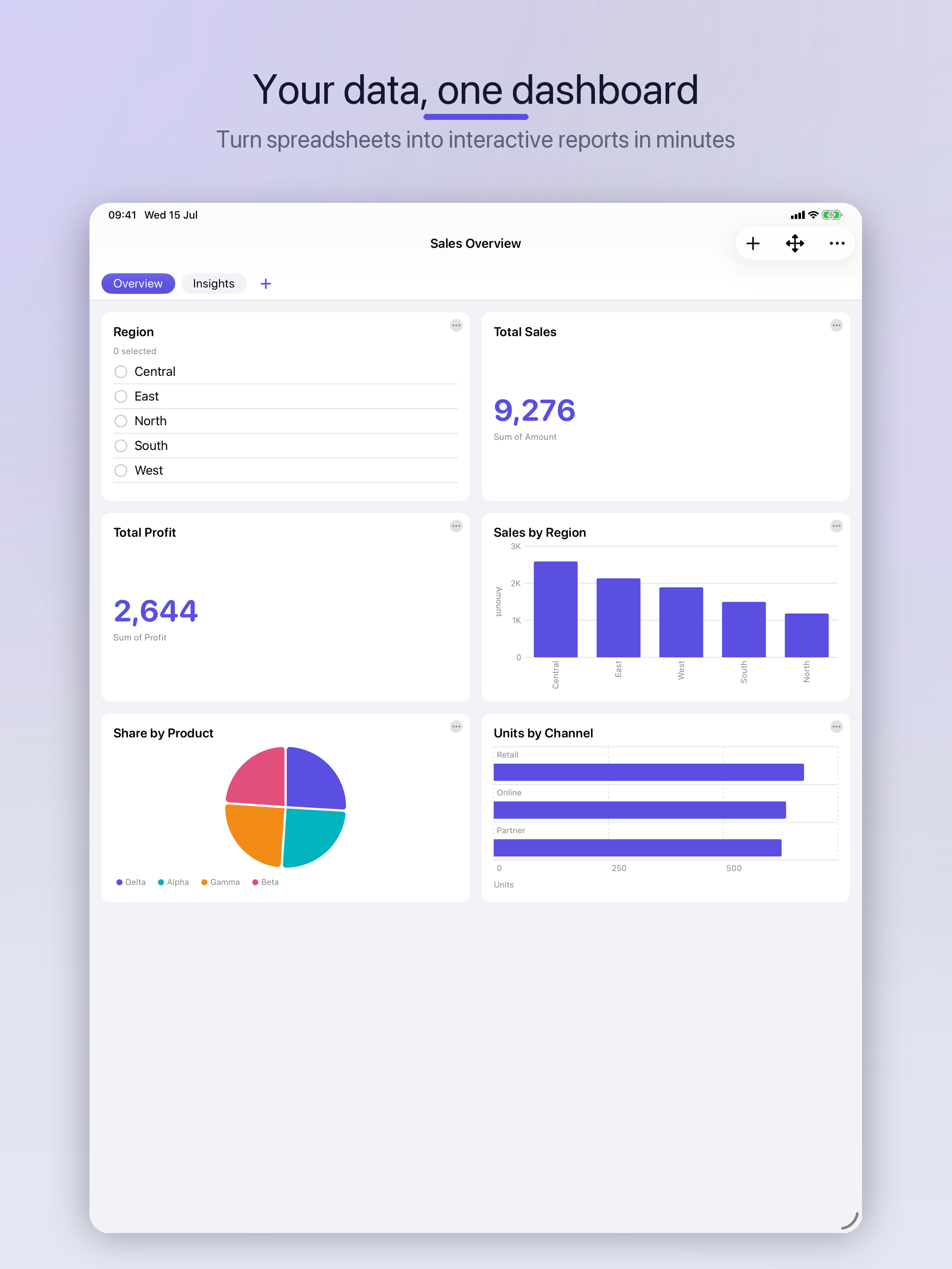 Dashboard on iPad